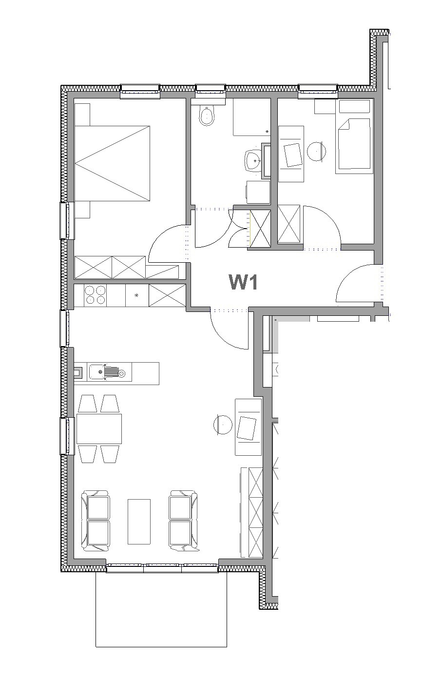 Maßgrundriss Wohnung 01 aus einem Wohnungs-Exposé